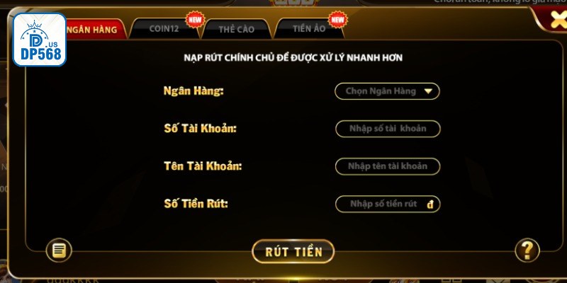 Sử dụng tài khoản ngân hàng để rút tiền