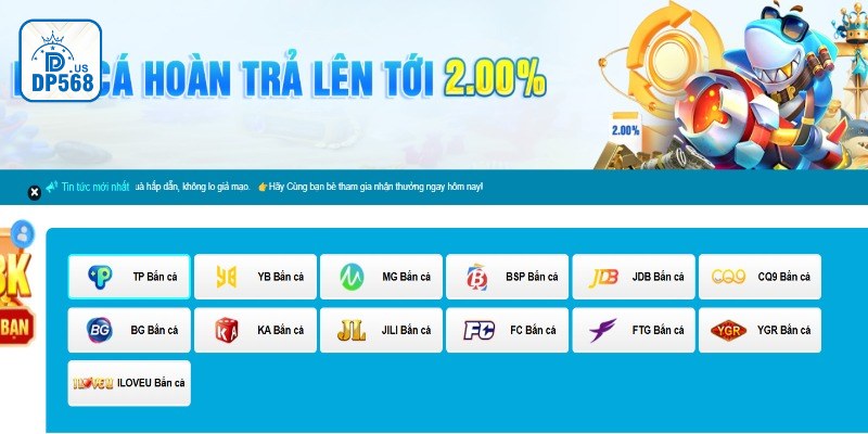 Trò bắn cá hấp dẫn tại DP568